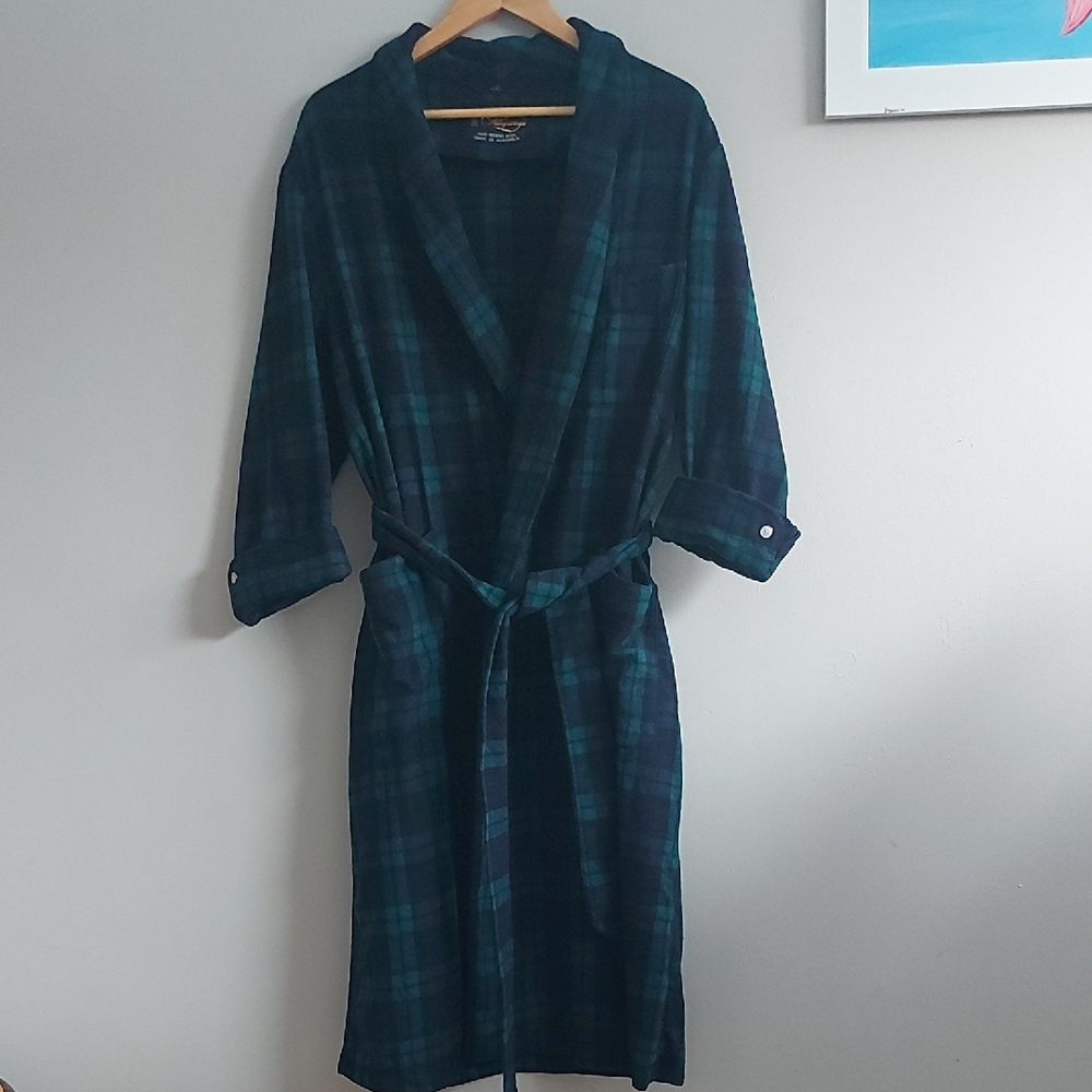 Onkaparinga Plaid Dressing Gown Pure Merino Wool  - S